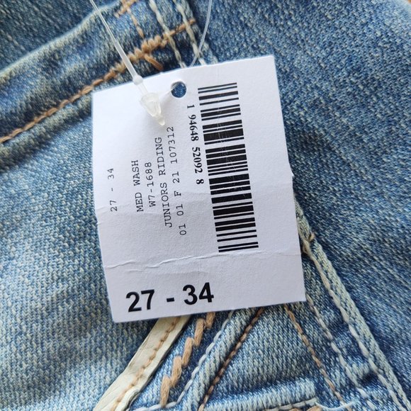 ROCK & ROLL Womens Riding Jeans Bootcut Distressed Medium Wash Denim W27 NWT - Picture 12 of 13